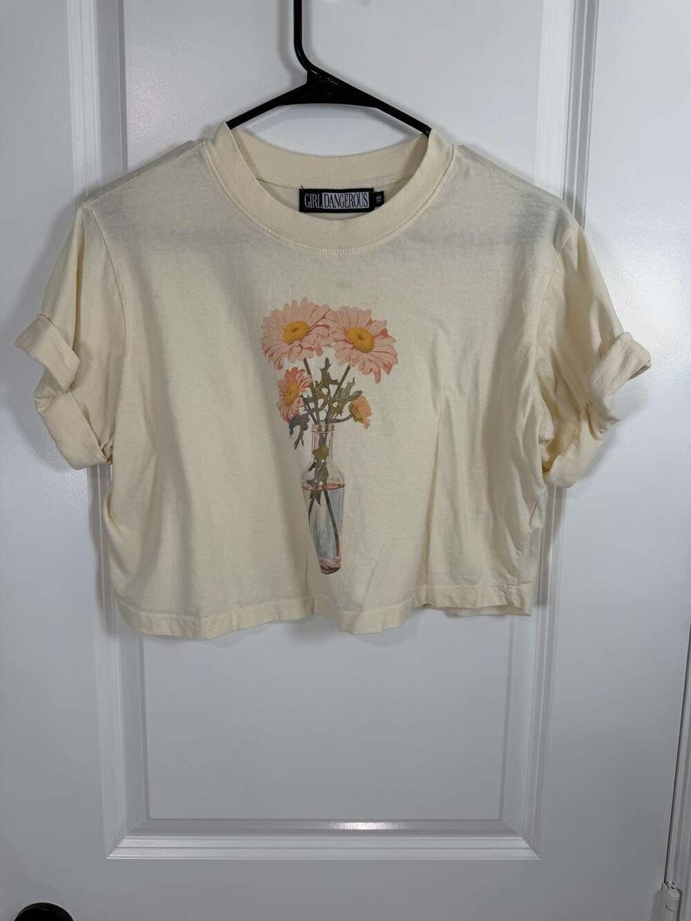 Girl Dangerous Summer Vase Graphic Crop Tee